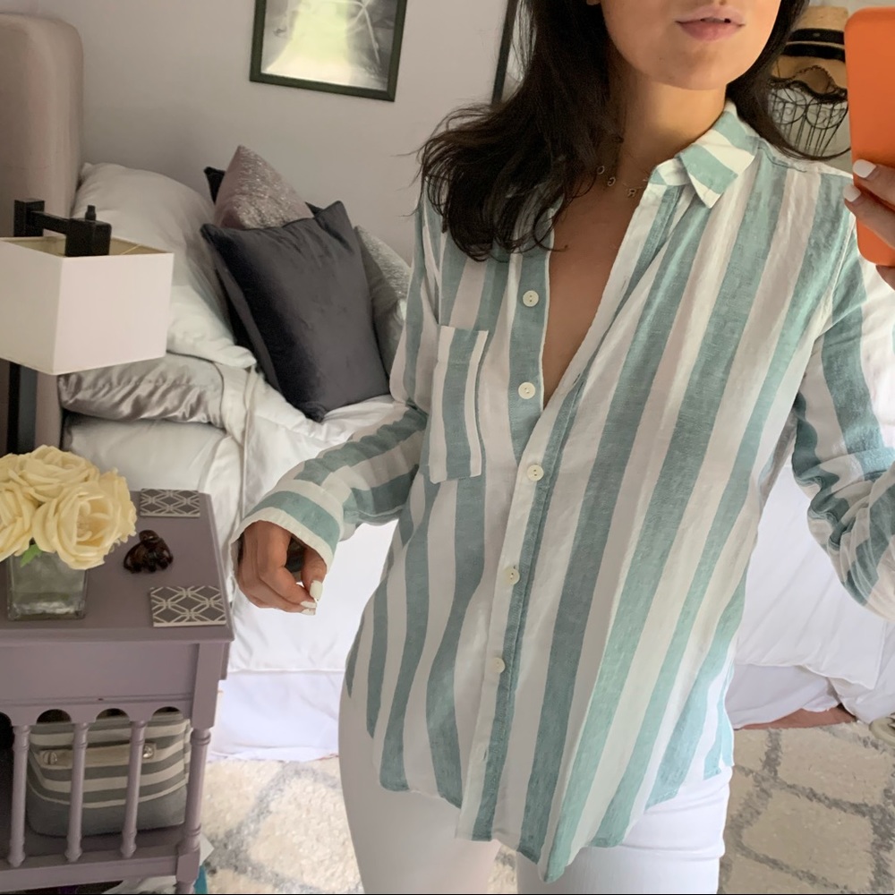 Striped Linen Button Up - image 6